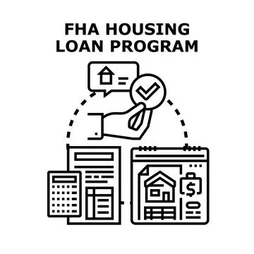 Fha housing loan program concept vector illustration 스톡 일러스트