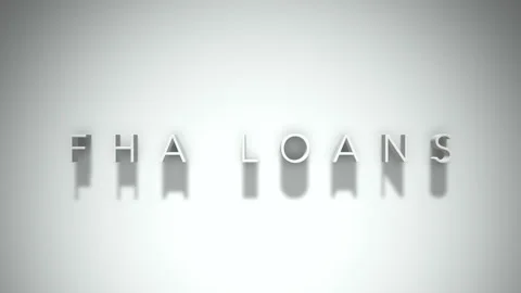 Fha loans 3D title animation with shadows on a white background Stock Footage 297110902