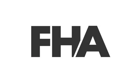 FHA logo design template with strong and modern bold text. Initial based ve.. Stock Illustration