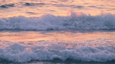 FHD 220910 Tripod Sunset FoamyWaves GoldenReflections 0001 3592 Stock Footage 304922681