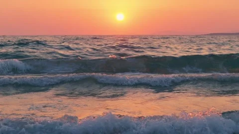 FHD 220910 Tripod Sunset Ocean Golden Reflections 0001 3590 Stock Footage 304924157