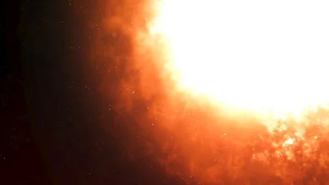 FHD animation Sun Solar Storm glowing in space background Stock Footage 83257659