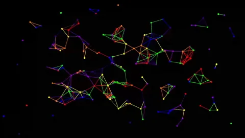 FHD depth particles and flashing colored lines 스톡 동영상 321017127