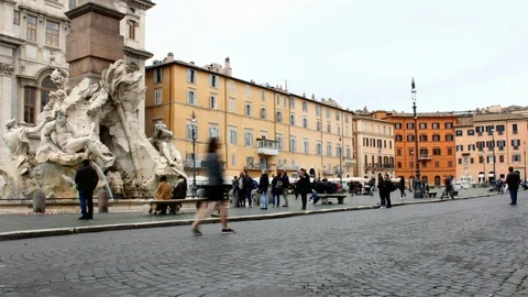 FHD Hyperlapse Navona Square Stock Footage 87333584