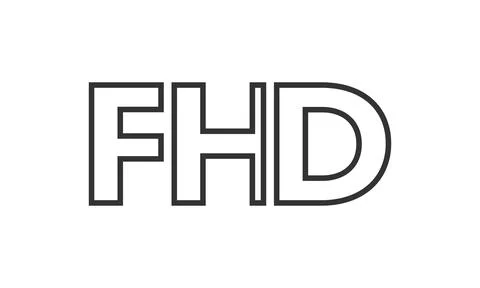 FHD logo design template with strong and modern bold text. Initial based ve.. Stock Illustration