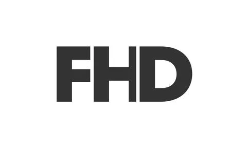 FHD logo design template with strong and modern bold text. Initial based ve.. Stock Illustration