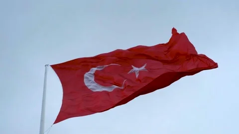  FHD Slow Motion Turkish Flag Stock Footage 167014758