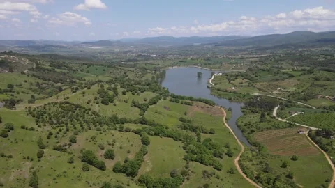 FHD View of the lake middle of the  Mount Ida Stock Footage 168910046