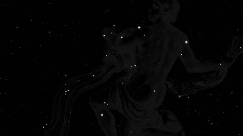 FHD/2K 3D View of Star Sign / Zodiac Sign / Sun Sign / Constellation Aquarius Stock Footage 45925867