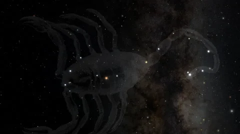FHD/2K 3D View of Star Sign / Zodiac Sign / Sun Sign / Constellation Scorpius Stock Footage 45965475