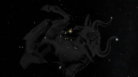 FHD/2K 3D View of Star Sign / Zodiac Sign / Sun Sign / Constellation Taurus Stock Footage 47097630