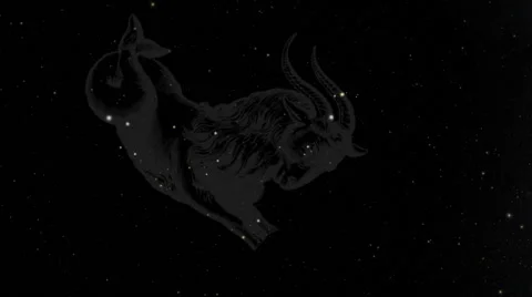 FHD/2K 3D View of Star Sign / Zodiac Sign / Sun Sign / Constellation Capricorn Stock Footage 47201101