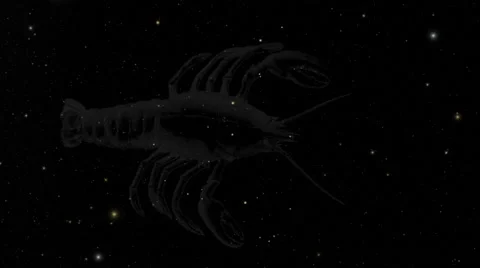 FHD/2K 3D View of Star Sign / Zodiac Sign / Sun Sign / Constellation Cancer Stock Footage 47201170