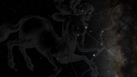 FHD/2k 3D View of Star Sign / Zodiac Sign / Sun Sign / Constellation Sagittarius Stock Footage 47201228