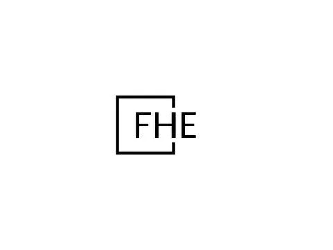 FHE letter initial logo design vector illustration Illustrazione stock