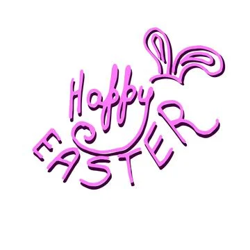 Fhrase "Happy easter", lettering isolated on the gradient pink Stock-Illustration