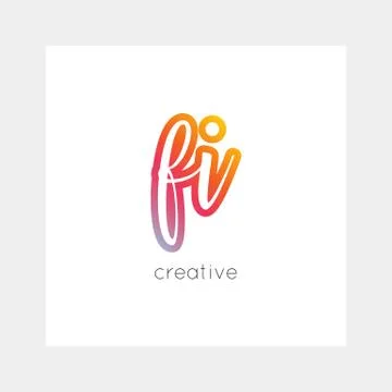 FI logo, vector. Useful as branding, app icon, alphabet combination, clip-art Stock Illustration