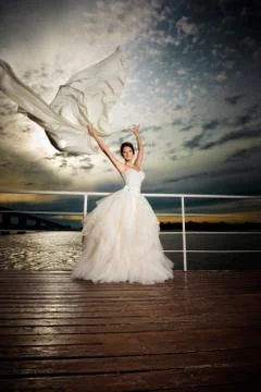 Fiance in the wind. Stock Photos