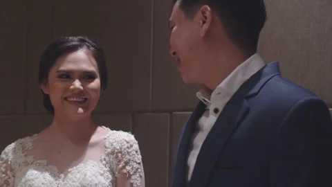 Fiancee Looking Lovingly at Her Groom to Be Stock Footage 334019527