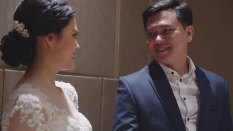 Fiancee Looking Lovingly at Her Groom to Be Stock Footage 334019686