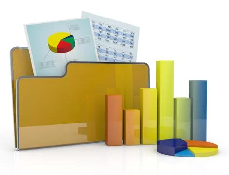 Fiancial analysis and computer Illustrazione stock