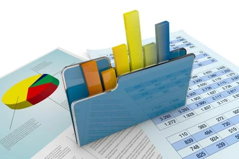 Fiancial analysis and computer 스톡 일러스트