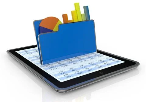 Fiancial analysis and computer 스톡 일러스트