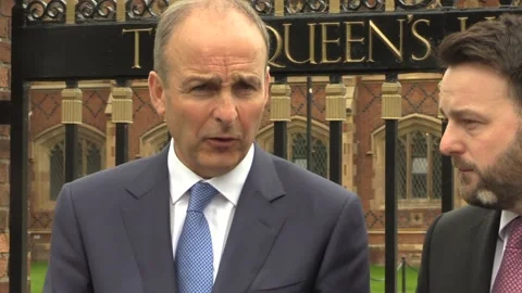 Fianna Fail leader: No justification to collapse Stormont over bothced RHI green Stock Footage 148606784