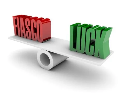 Fiasco and Luck opposition. Concept 3D illustration. Stock Illustration