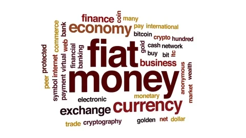 Fiat money animated word cloud, text design animation. Stock Footage 80608759