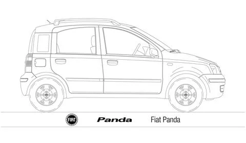 Fiat Panda, second version of the italian car, vintage illustration Stock Illustration