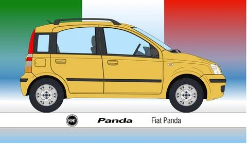 Fiat Panda, second version of the popular italian car, vintage Stock Illustration