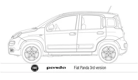 Fiat Panda third version 2012, italian car, vector illustration Stock Illustration