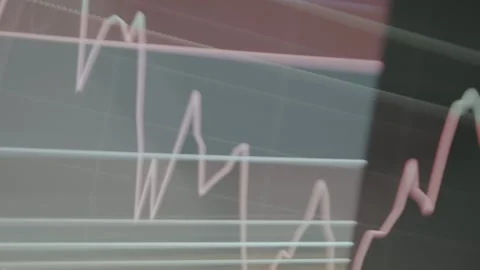 Fib Retracement horizontal lines at key ratios Stock Footage 329766696