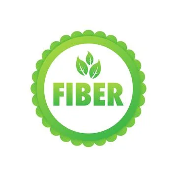 Fiber Badge isolated on white background. Vegan Button. Vector stock Stock Illustration