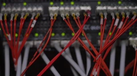 Fiber Channel running into RAID system, 4K Stock Footage 47454800