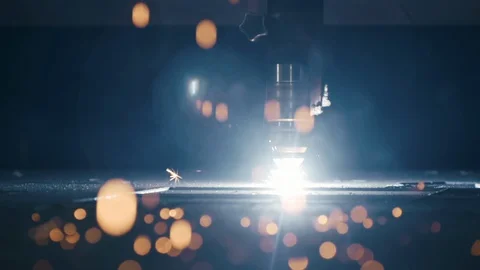 The fiber laser cutting machine controller by CNC program.Close up Stock Footage 127651851