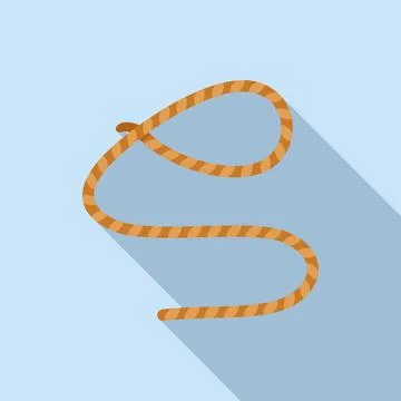 Fiber lasso icon flat vector. Western knot Stock Illustration