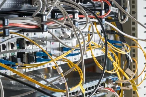 Fiber network server Stock Photos