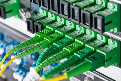 Fiber network server Stock-Fotos