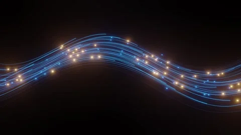 Fiber Network Waving Backdrop Blue loop Animated of Particle and Line. Stock Footage 243698337