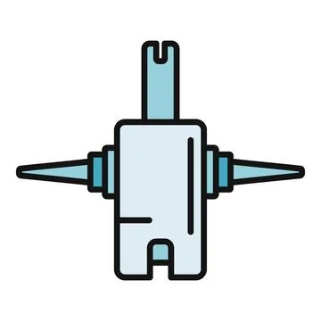 Fiber optic adapter connector symbol for networks Stock Illustration