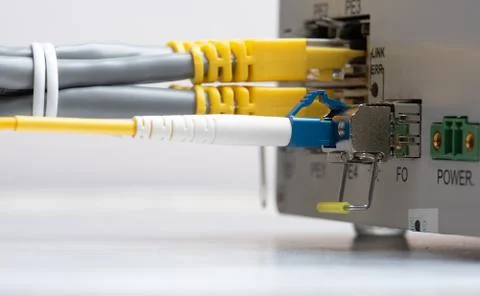 Fiber optic and network ethernet patch cord cable Stock-Fotos
