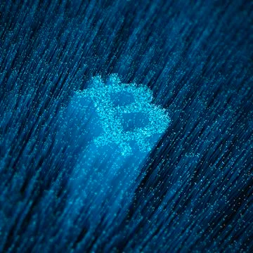 Fiber-optic bitcoin concept Illustrazione stock