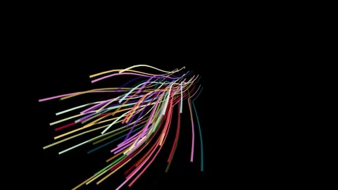 Fiber Optic Bundle Glow 4K Stock Footage 338383557