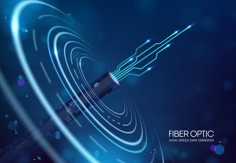 Fiber optic cable 3d vector futuristic background Ilustración de archivo
