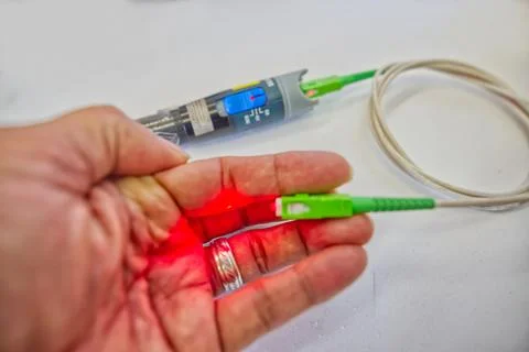 Fiber Optic Cable and Other Equipment Stock-Fotos