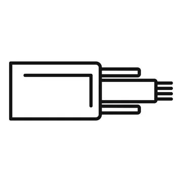 Fiber optic cable connecting into network switch icon 스톡 일러스트