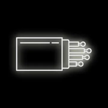 Fiber optic cable connection neon glowing icon Stockillustratie