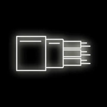 Fiber optic cable data internet connection neon icon Stock Illustration